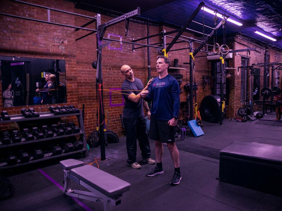 Coach guiding training at Strength Society